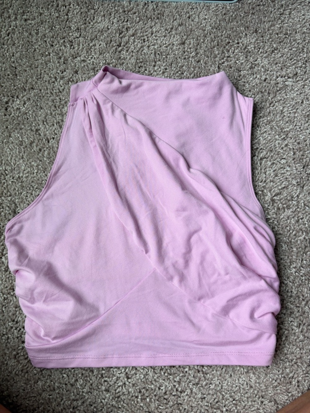 FP Movement by Free People Light Pink Twist-Front High Neck Sports Bra